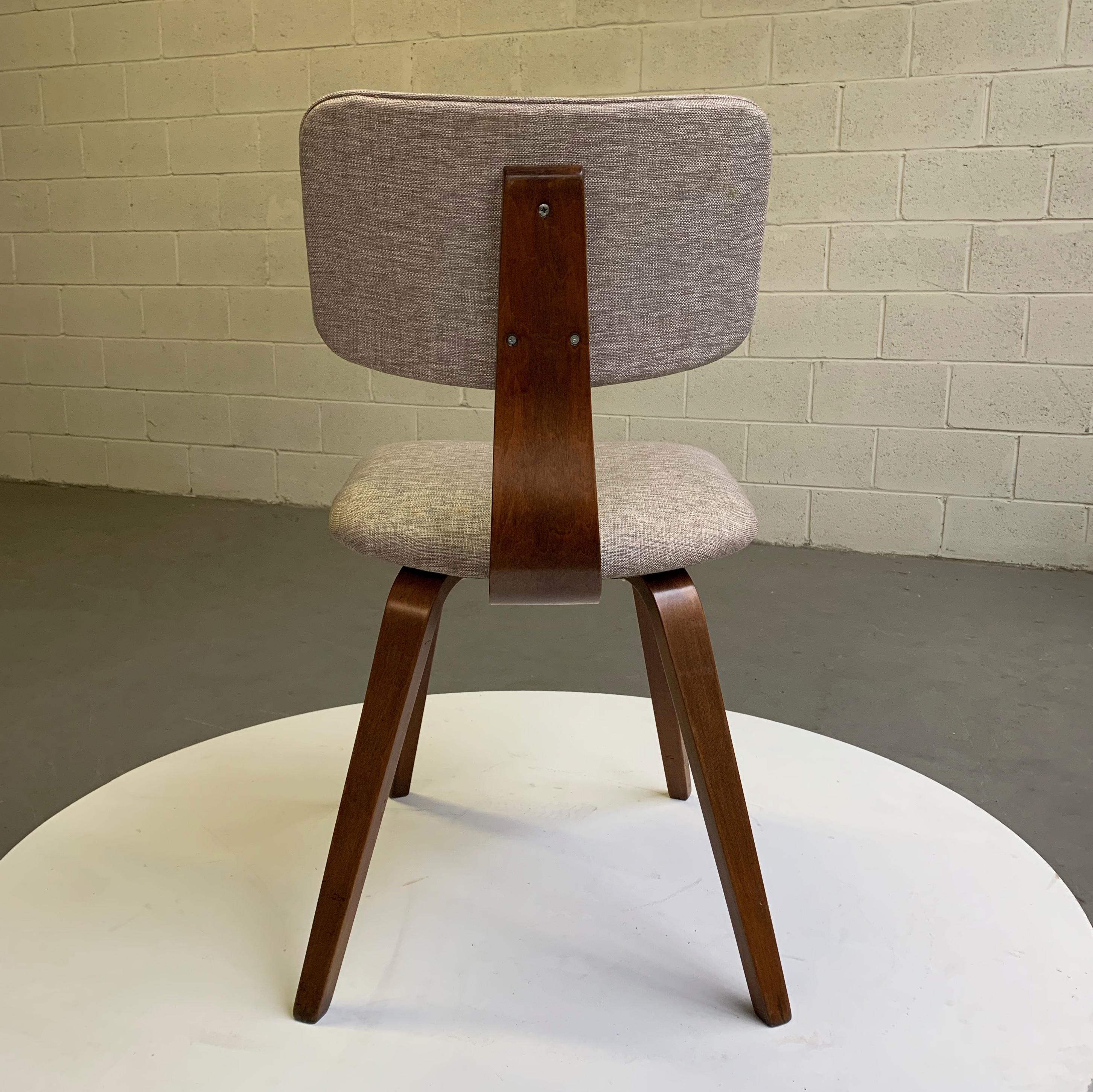 Mid-Century Modern Upholstered Bentwood Side Chair by Thonet