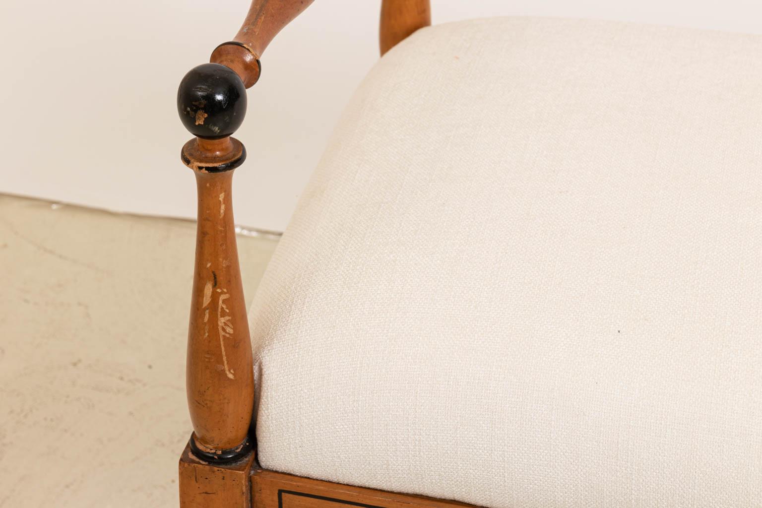 Mid-20th Century Upholstered Biedermeier Style Bench