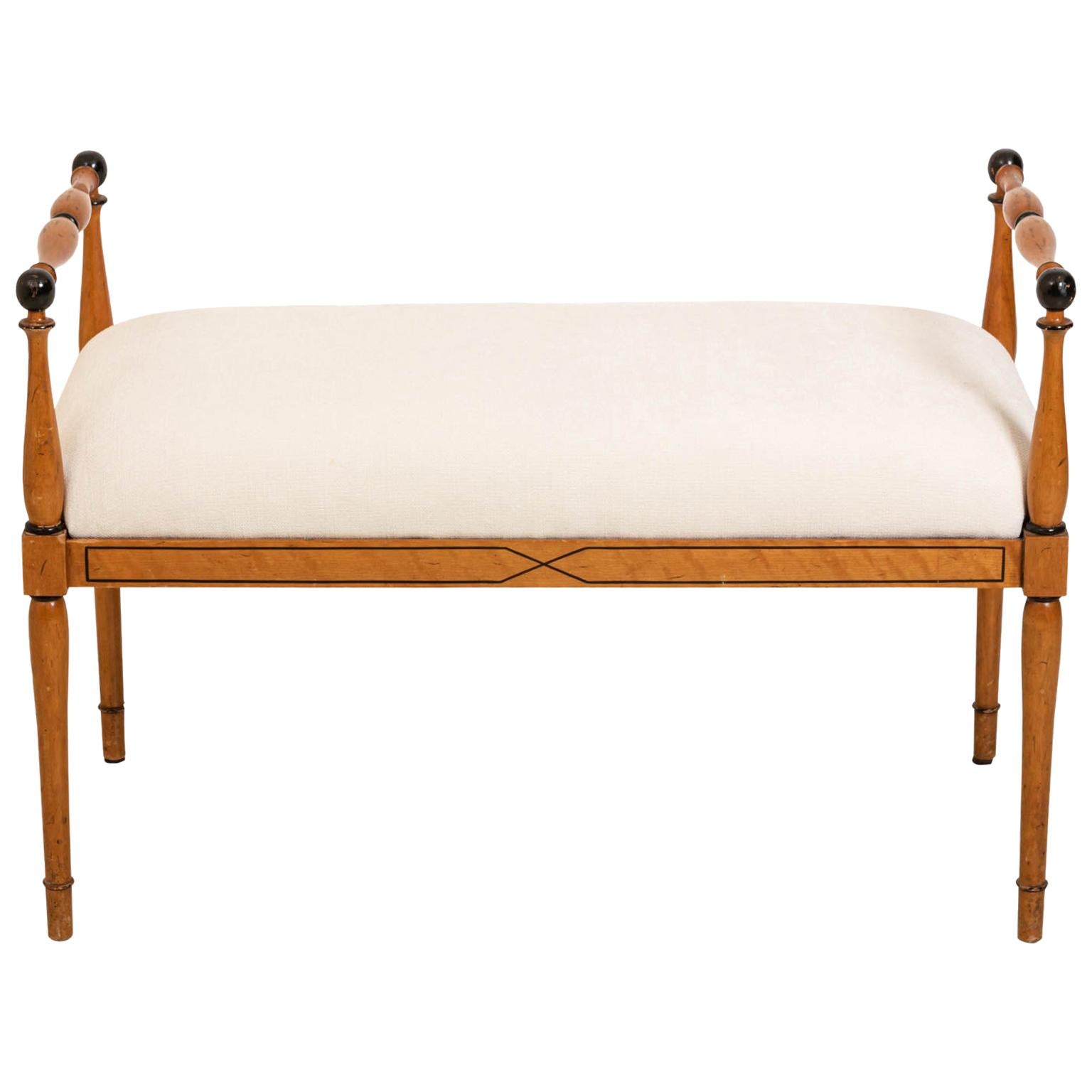 Upholstered Biedermeier Style Bench