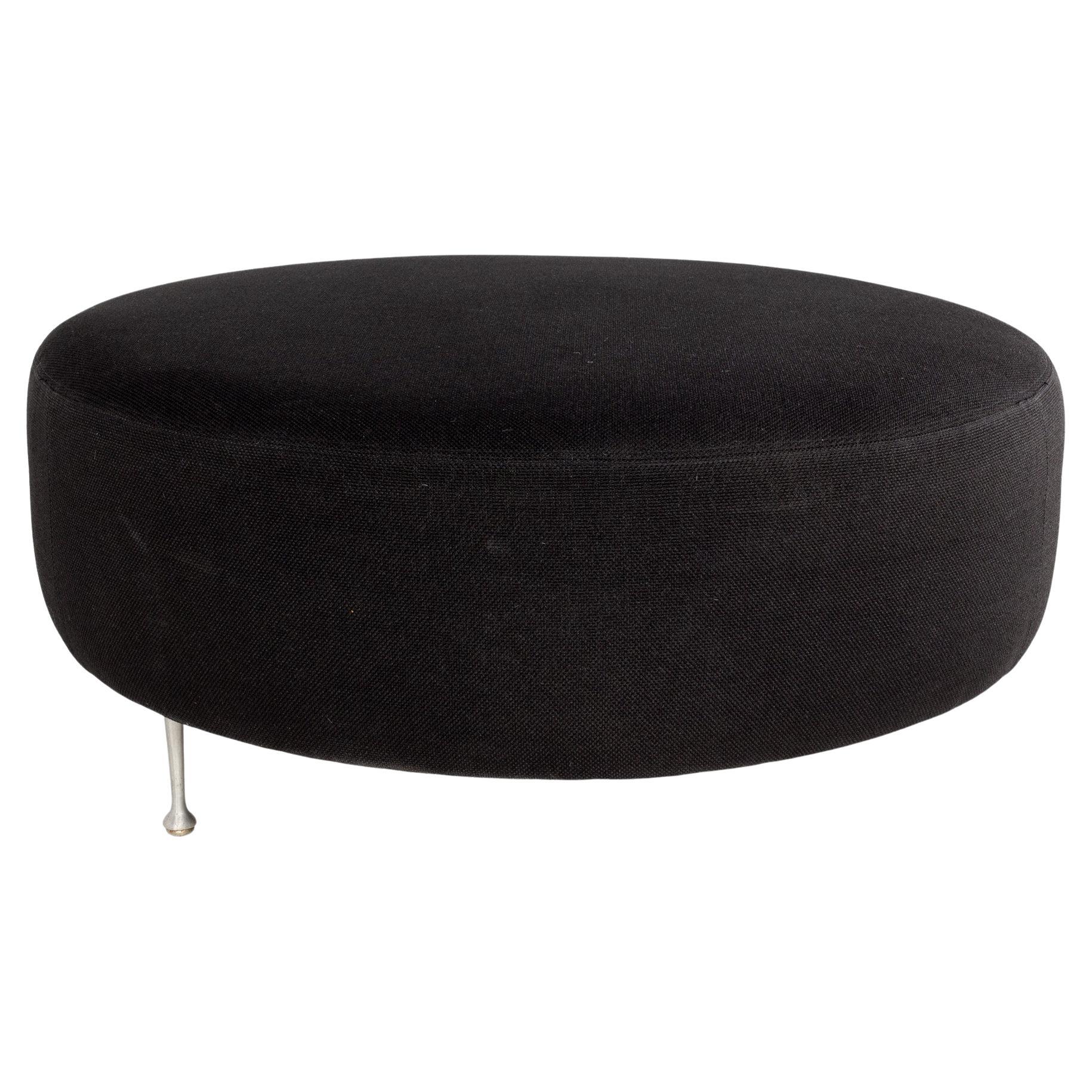 New Zealand Sheepskin Ottoman with Aluminum Legs by Allermuir For Sale