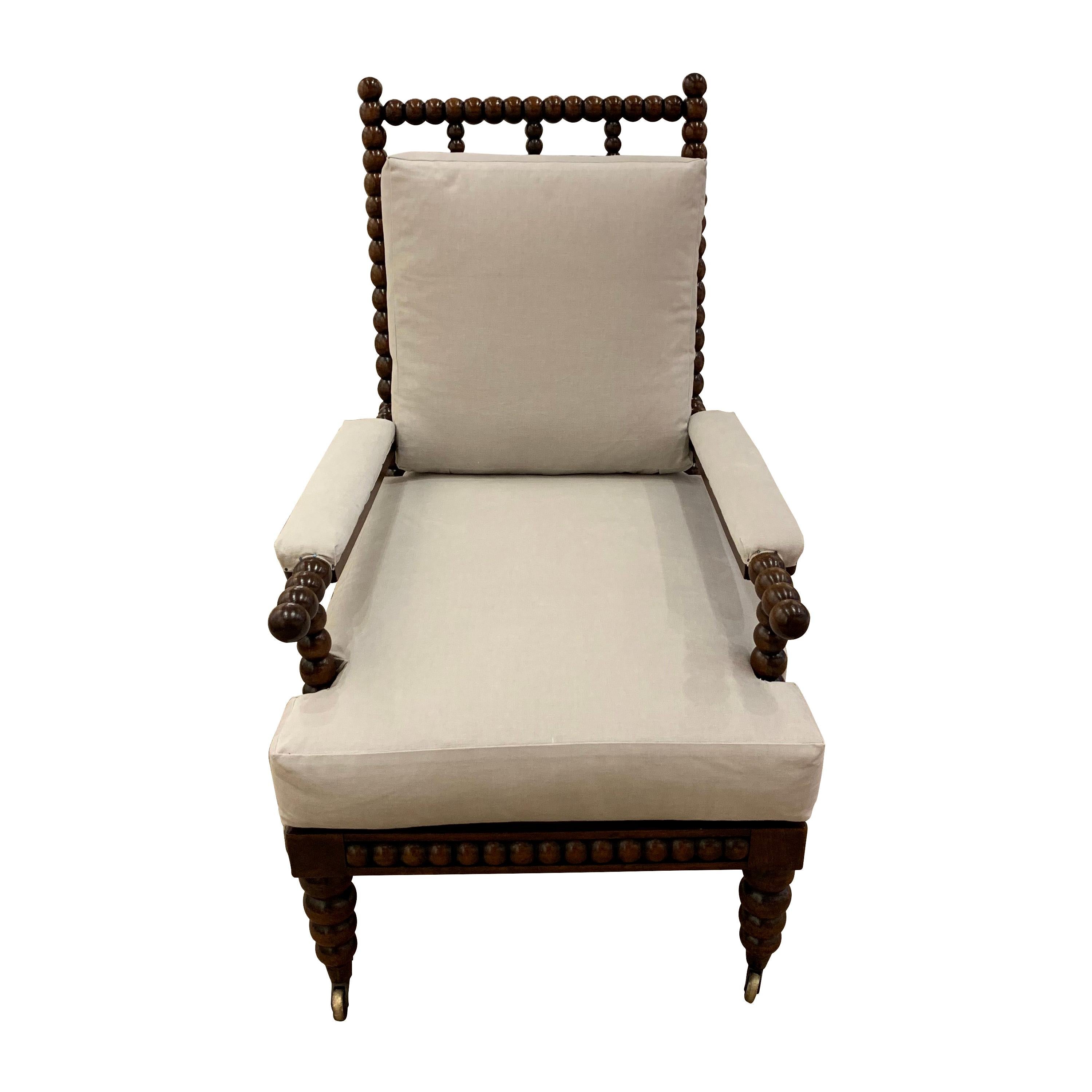 Upholstered Bobbin Chair, England, 19th Century
