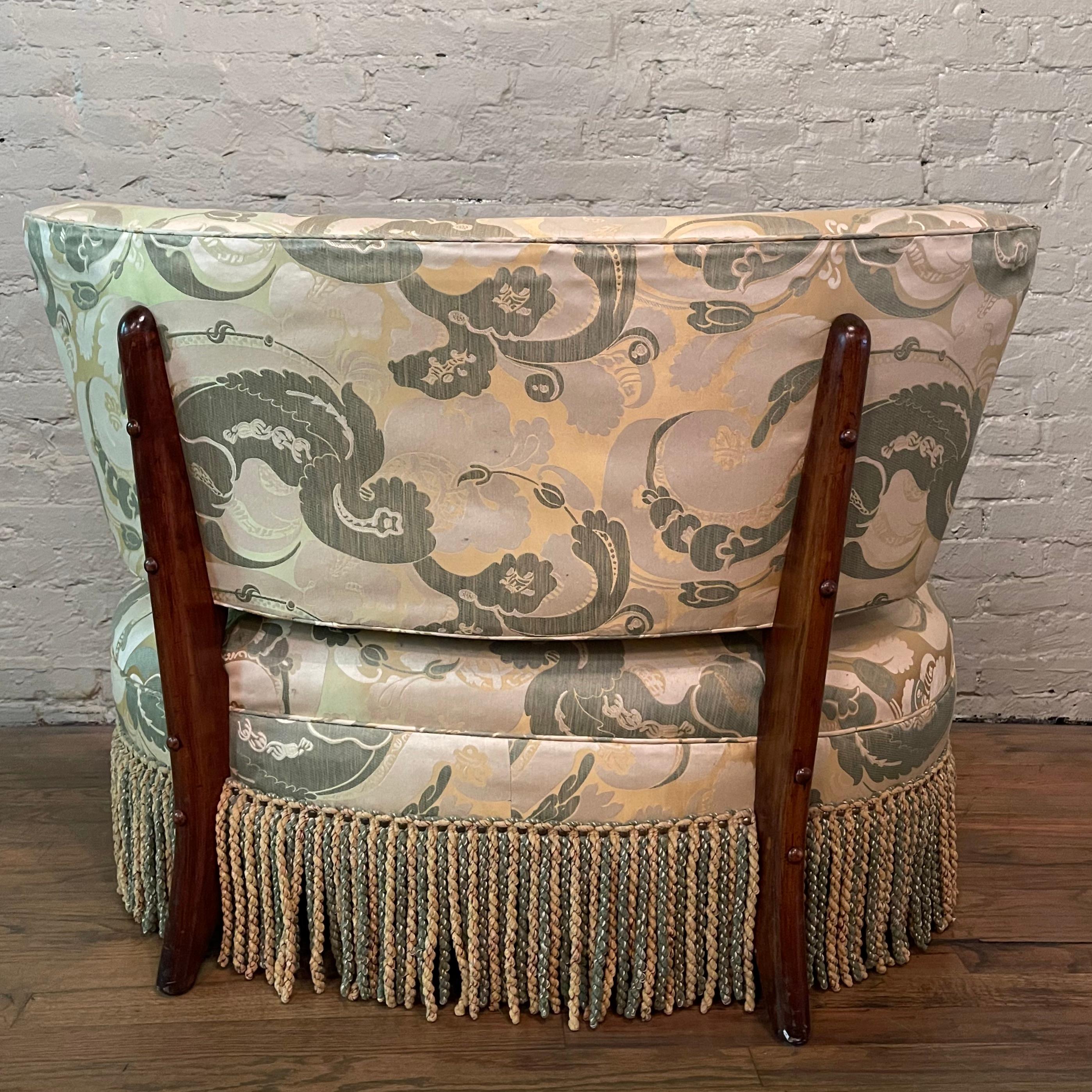 Fabric Upholstered Boudoir Accent Slipper Chair By Kroehler