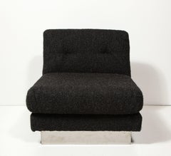 Fauteuil de salon Californie rembourré avec base chromée de Jacques Charpentier