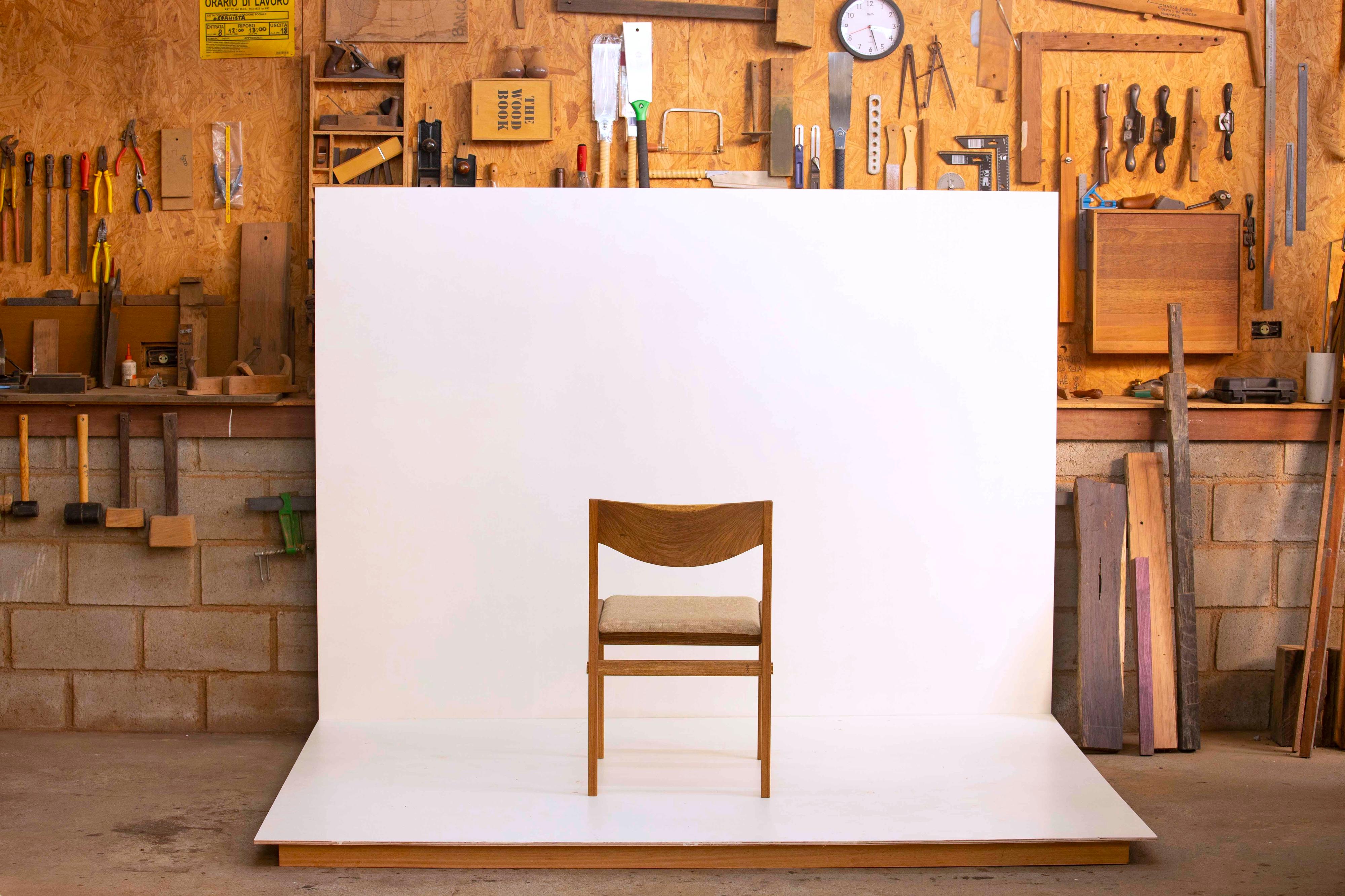Upholstery Upholstered chair in Brazilian Hardwood by Ricardo Graham For Sale