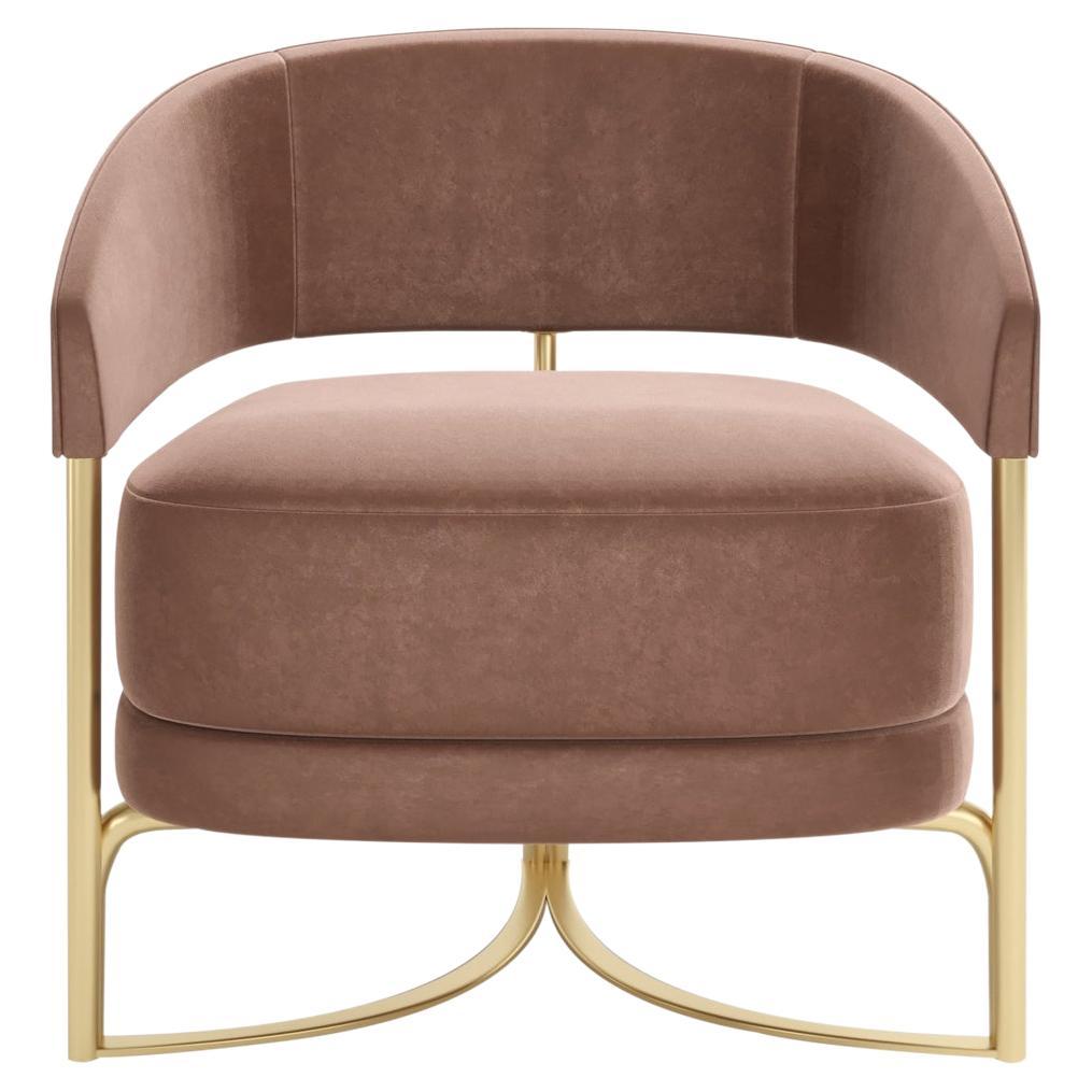 Disco armchair, Upholstered armchair with iron structure and lacquered finishing For Sale