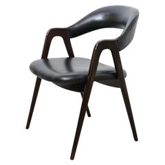Upholstered Chair WK Möbel, Real Leather, 1960s