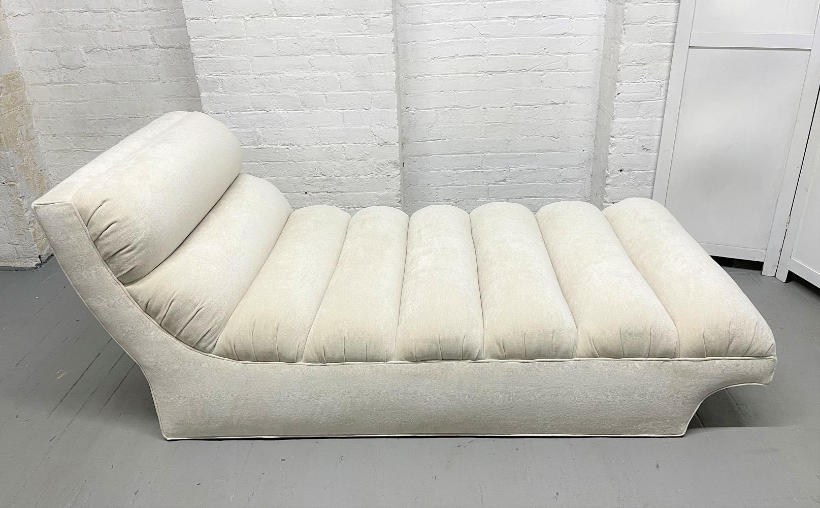 Mid-Century Modern Upholstered Channel Pattern Daybed by Preview For Sale