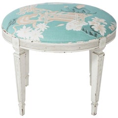 Upholstered Chinoiserie Stool Upholstered Chinoiserie Stool