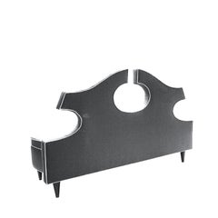 Upholstered Circle Back Armless Settee, Italy, 1940s