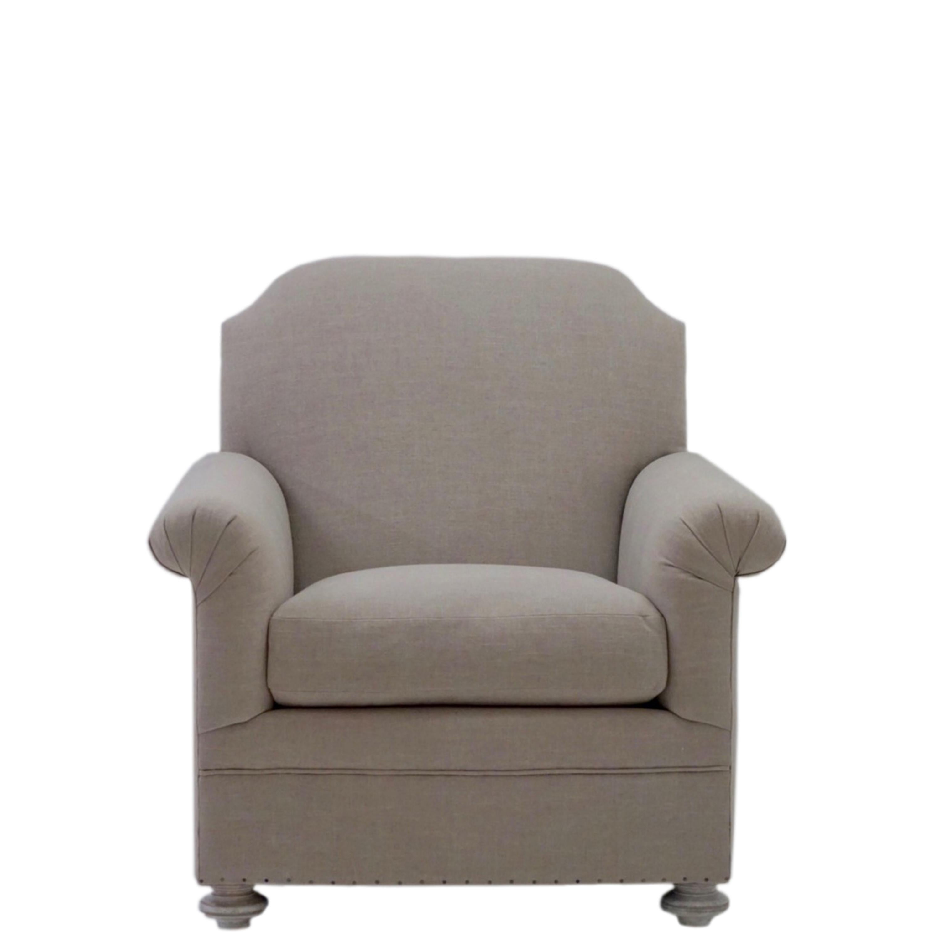 American Upholstered Club Chair, Customizable For Sale