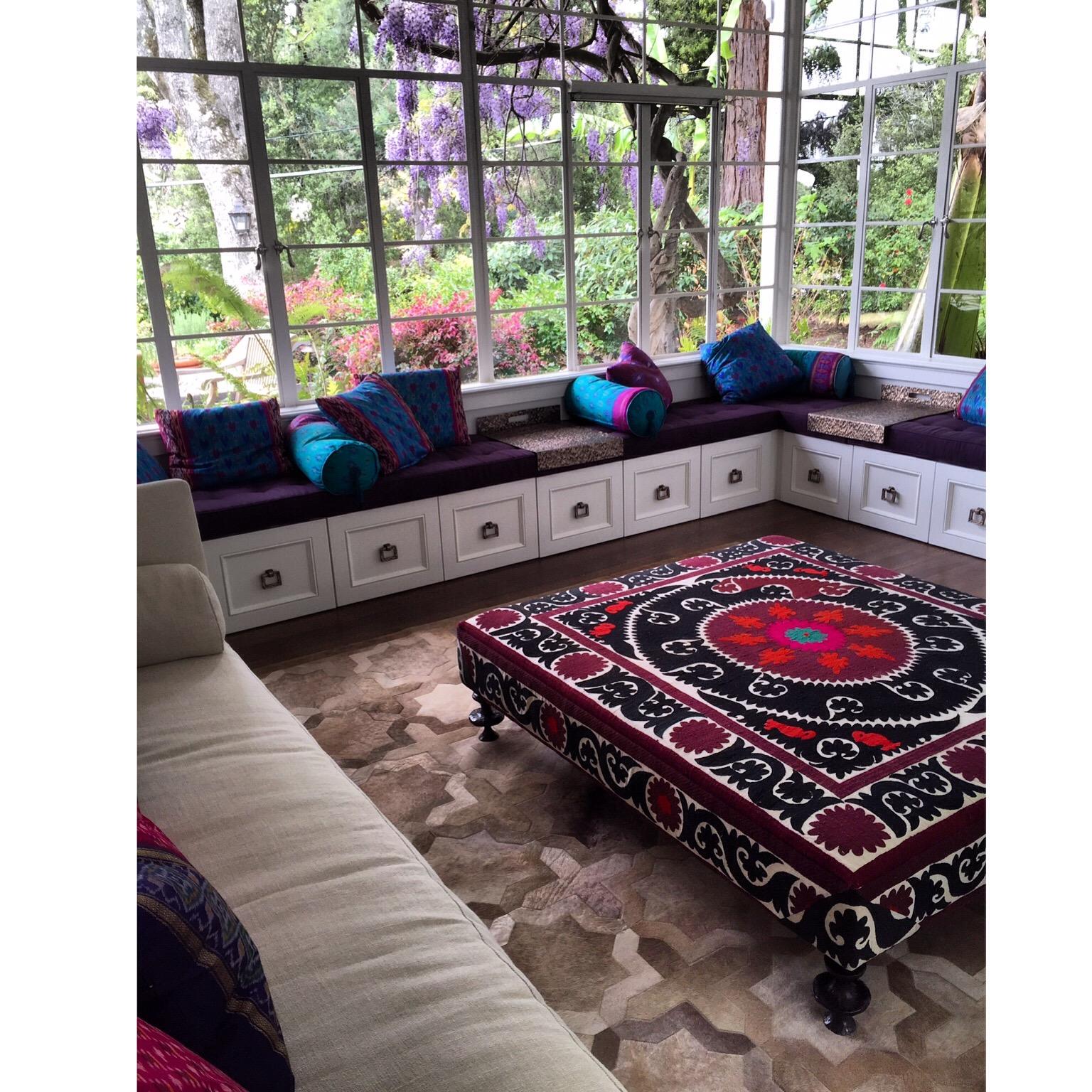 Upholstered Coffee Table Ottoman In New Condition For Sale In Ballard, CA