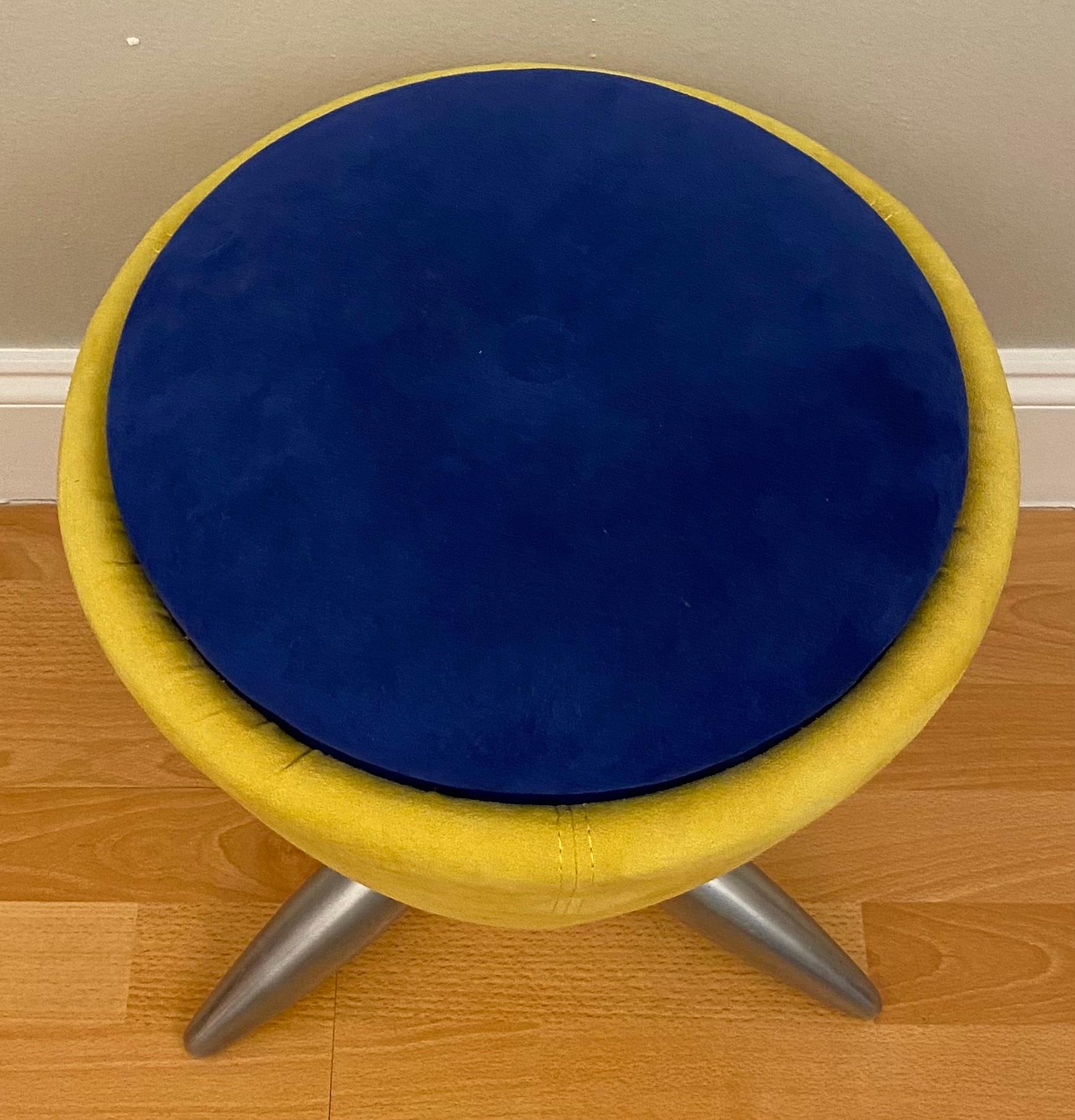 Upholstered Cone Table Stool in the Manner of Verner Panton In Good Condition For Sale In Miami, FL