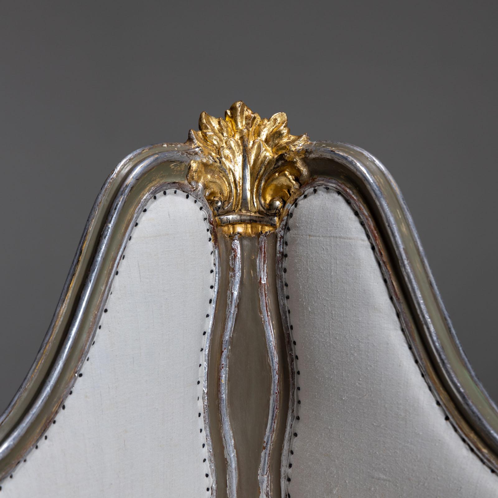 European Upholstered Corner armchair in baroque style, 19th century
