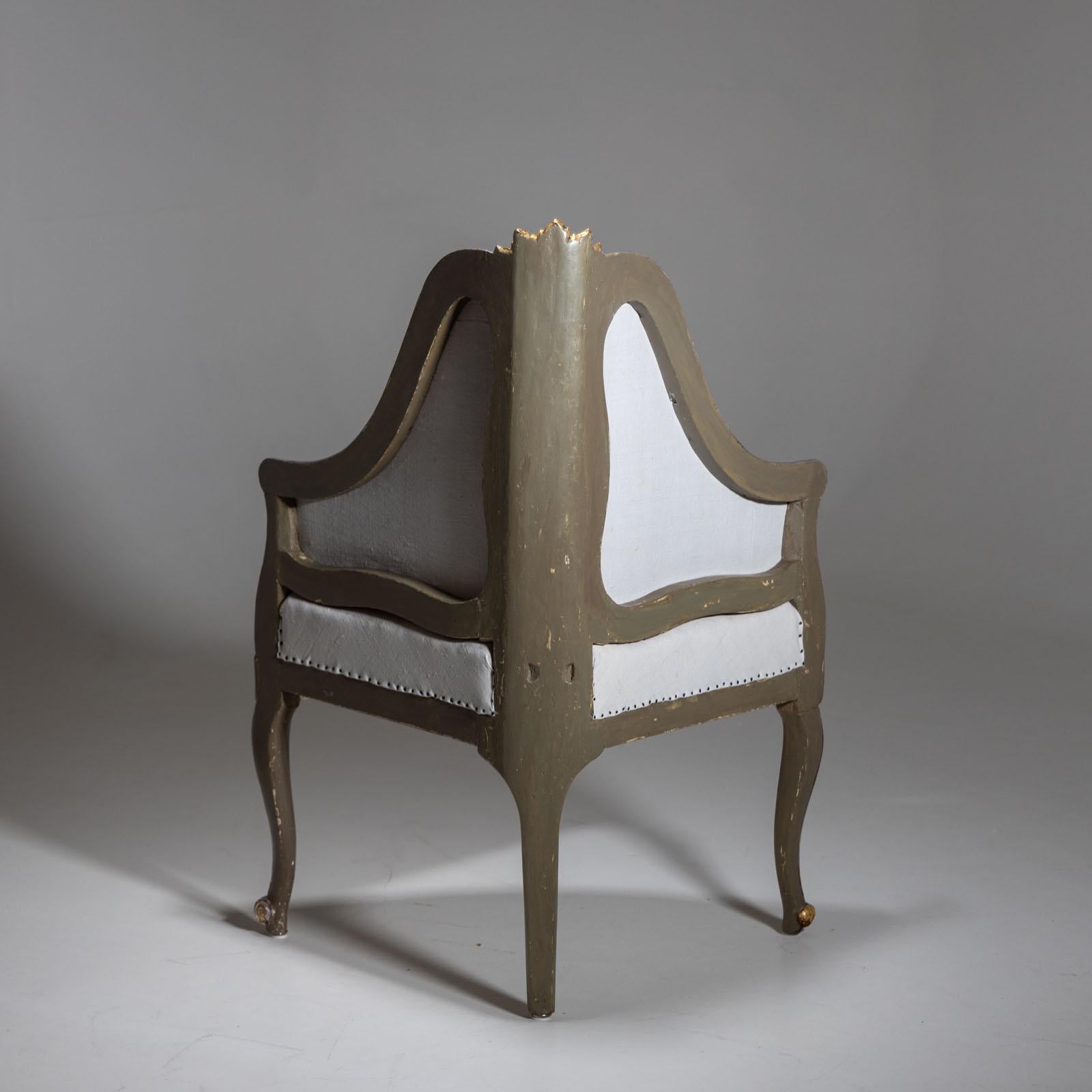 Upholstered Corner armchair in baroque style, 19th century In Good Condition In Greding, DE