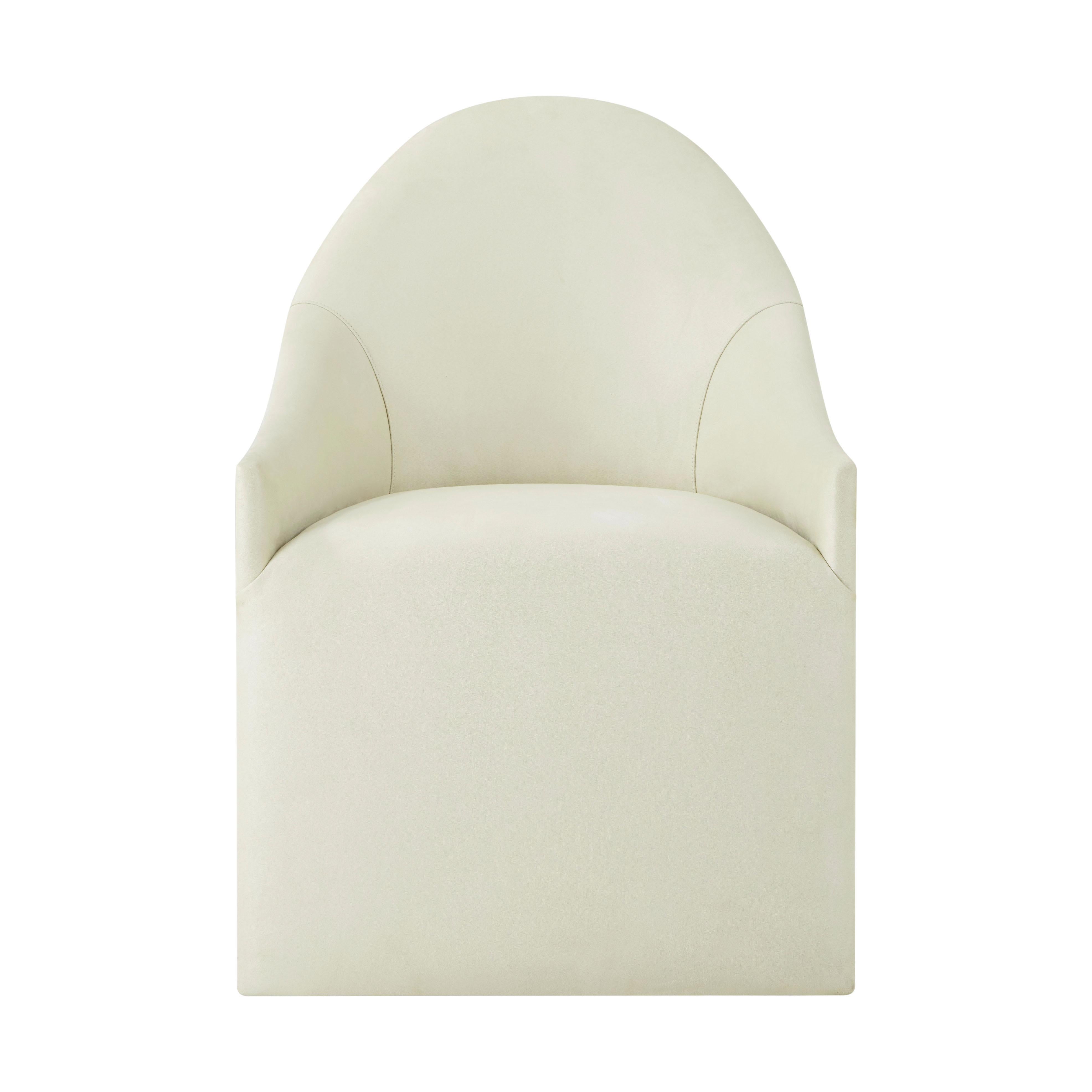 A perfect blend of sophistication and comfort. This elegant piece features gentle curves and luxurious upholstery, making it an ideal addition to any stylish dining area. The sleek design and plush seating provide a comfortable dining experience