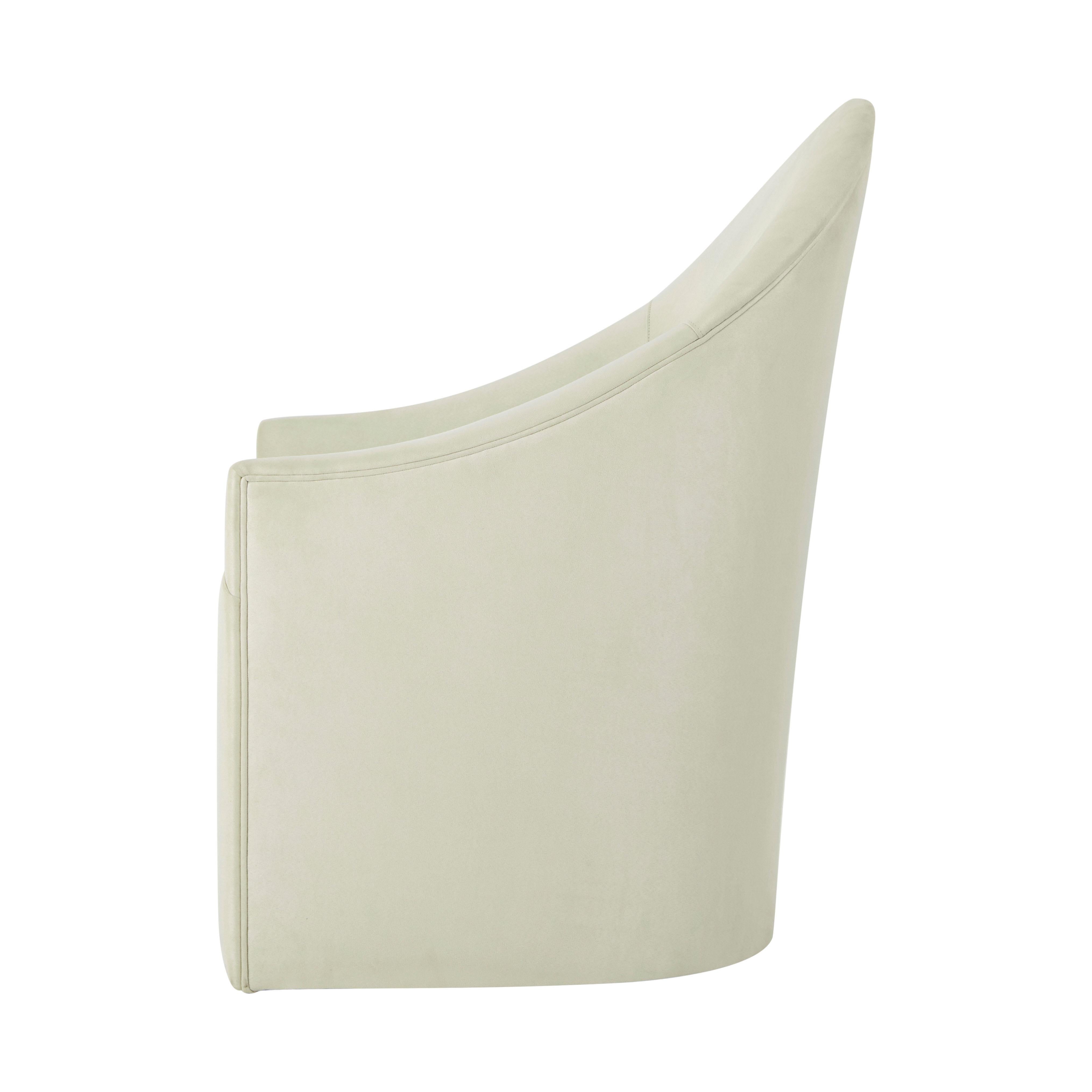 Vietnamese Upholstered Curved Back Dining Chair For Sale