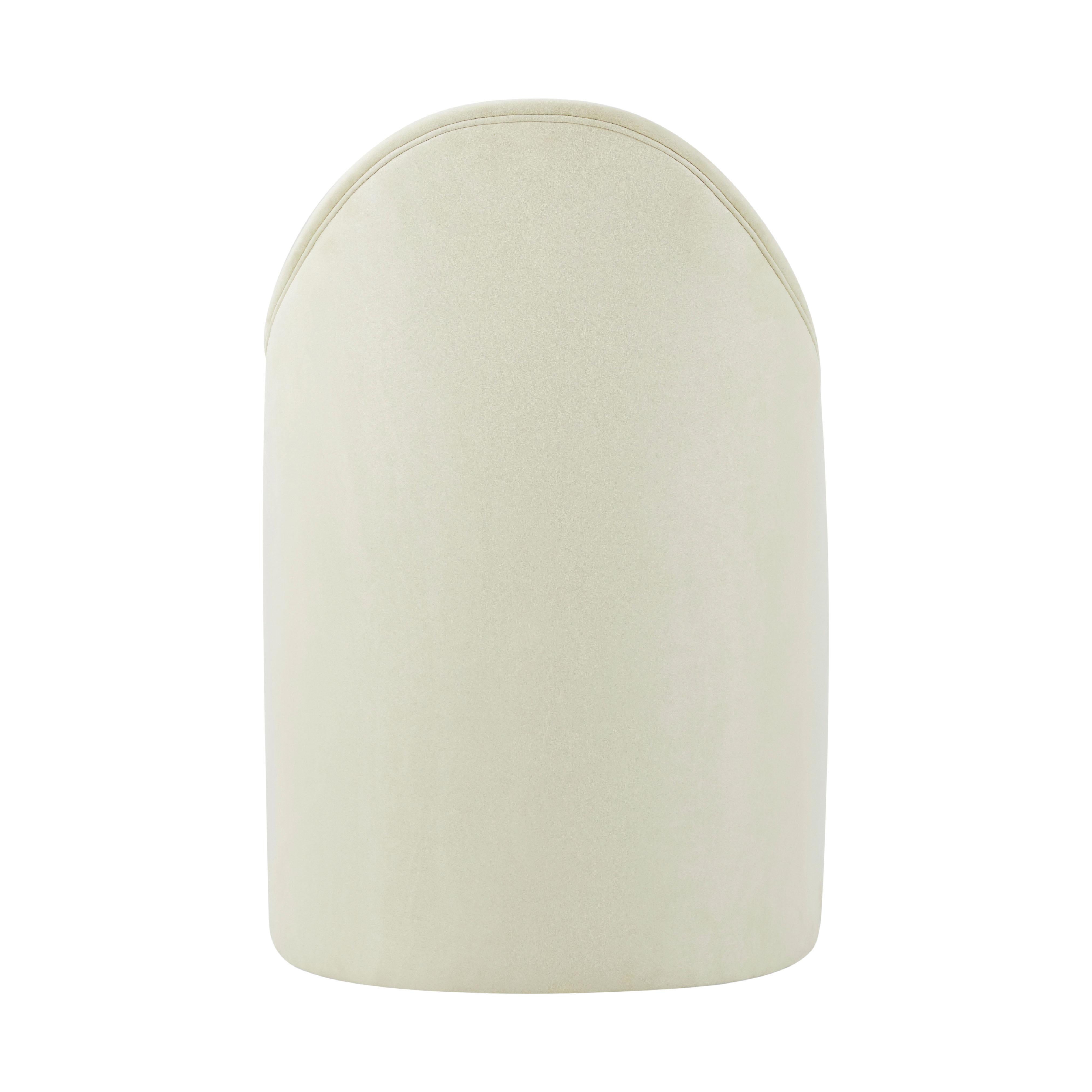 Upholstered Curved Back Dining Chair In New Condition For Sale In Westwood, NJ