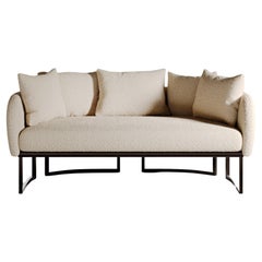 Upholstered Curved Back with Frieze Inset "Artisan" Loveseat, Parisii Collection