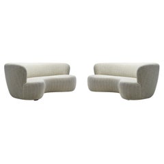 Upholstered Danish Cabinetmaker Banana Sofas, Denmark 1940s