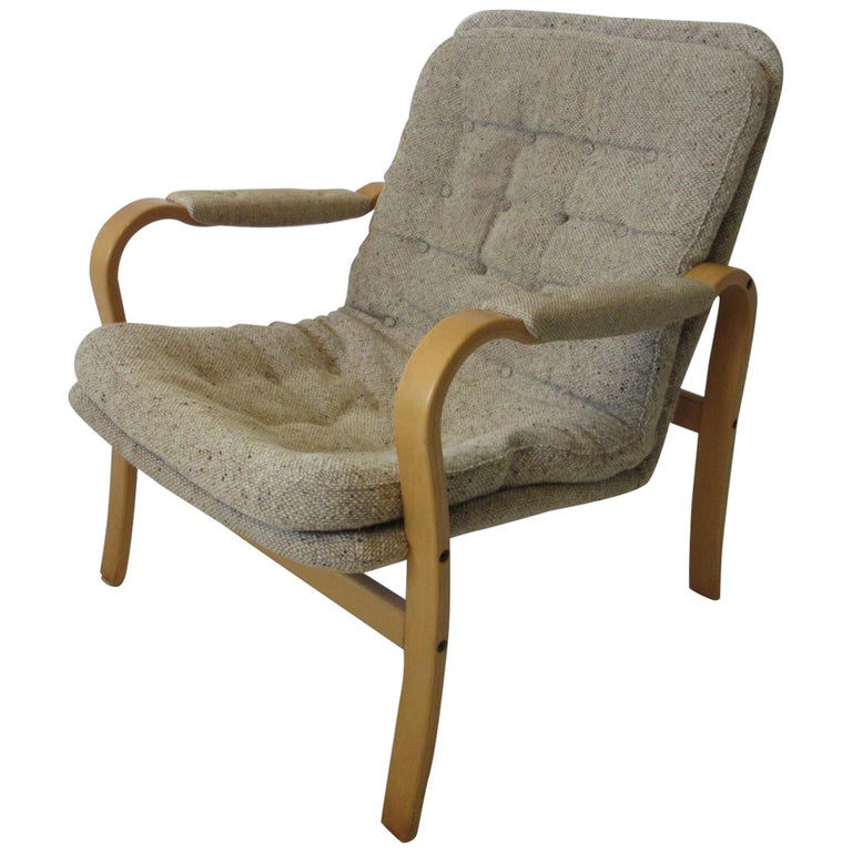 Upholstered Danish Styled Birch Lounge Chair by DUX of Sweden For Sale at  1stDibs
