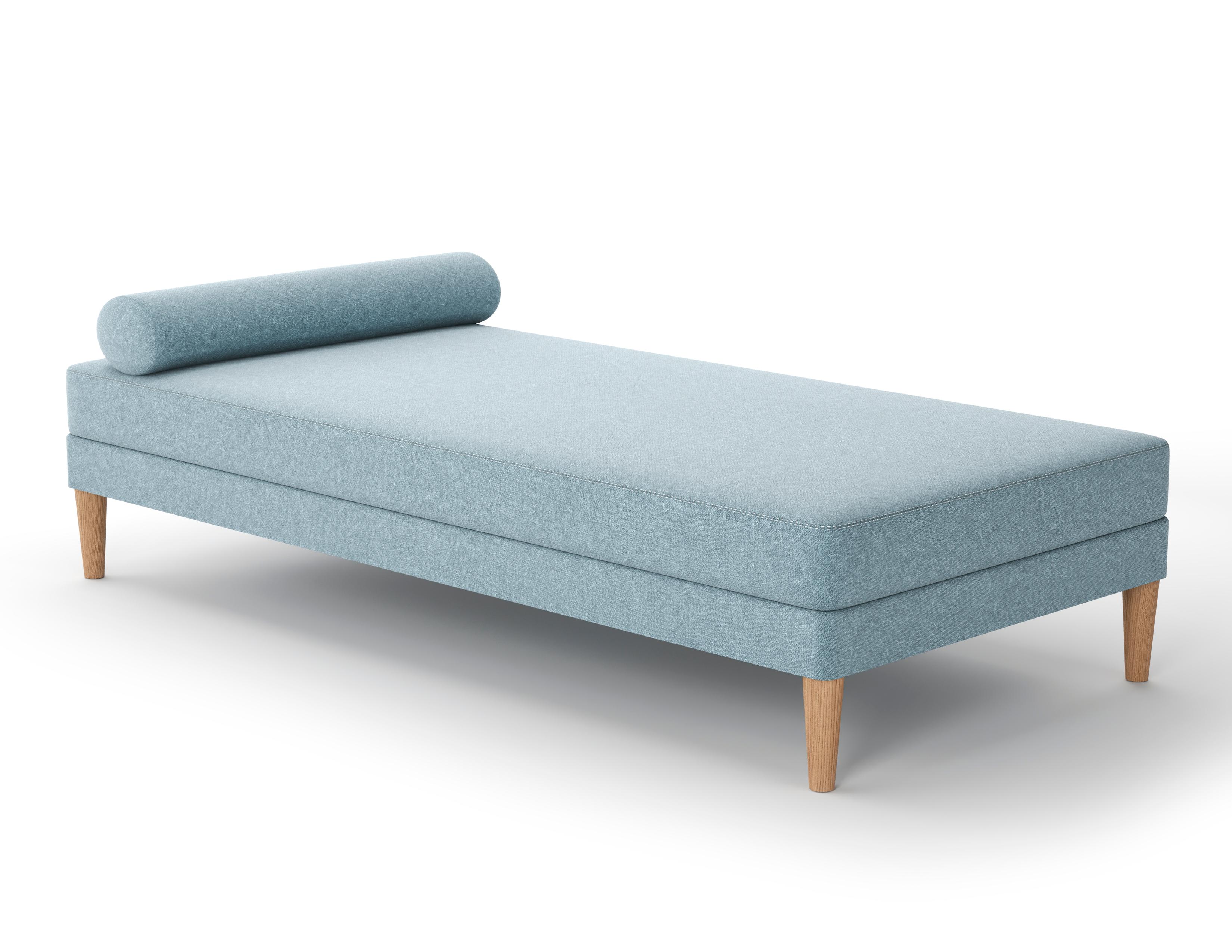 Il letto da giorno foster può essere utilizzato in diverse stanze - cuscino di seduta sciolto e super confortevole, realizzato in schiuma e piuma, con cuscino bolster abbinato - gambe in legno a scelta e disponibili in una tinta a scelta -