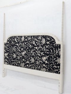 Upholstered Decorative Black and White Fabric King Size Poster Headboard