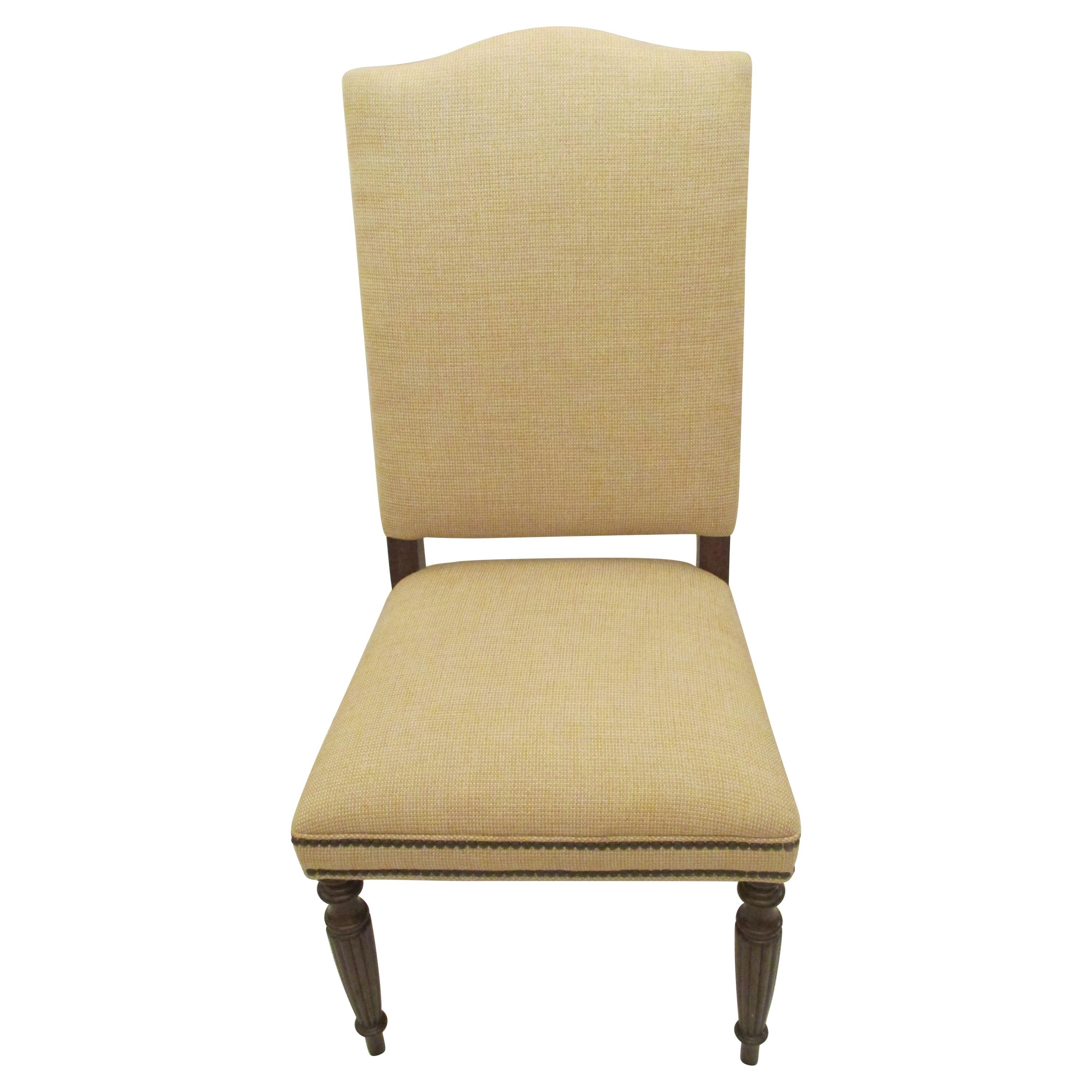 Wood Trim Upholstered Chair 3 For Sale on 1stDibs