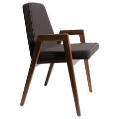 Fauteuil de salle à manger rembourré de Mel Smilow en bouclette marron foncé