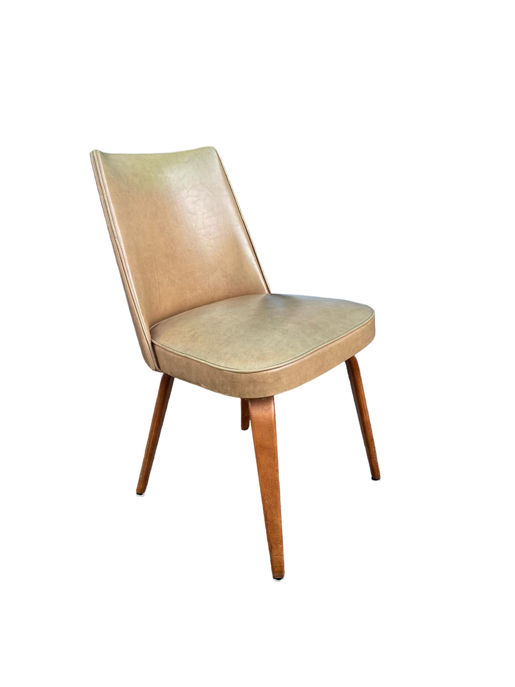 Mid-Century Modern Upholstered Dining Chair by Thonet For Sale