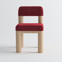 Upholstered Dining Chair with Solid Wood Legs - Lollipop Chair by Kunaal Kyhaan