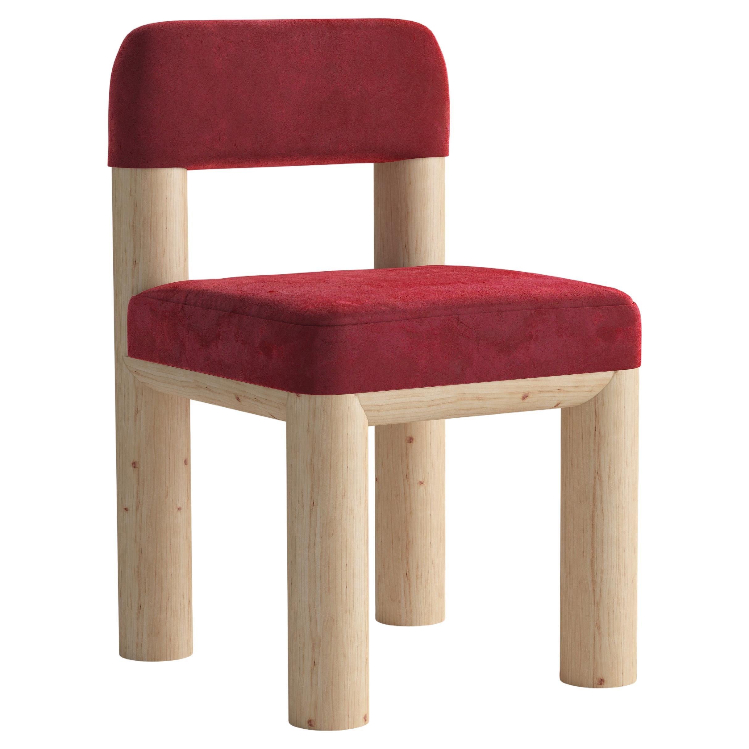 Upholstered Dining Chair with Solid Wood Legs - Lollipop Chair by Kunaal Kyhaan For Sale