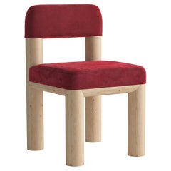 Gepolsterter Esszimmerstuhl mit Beinen aus Massivholz – Lollipop-Stuhl von Kunaal Kyhaan