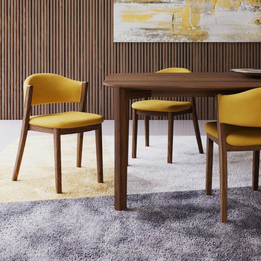 Gepolsterter Esszimmerstuhl mit Holzgestell im Angebot 6