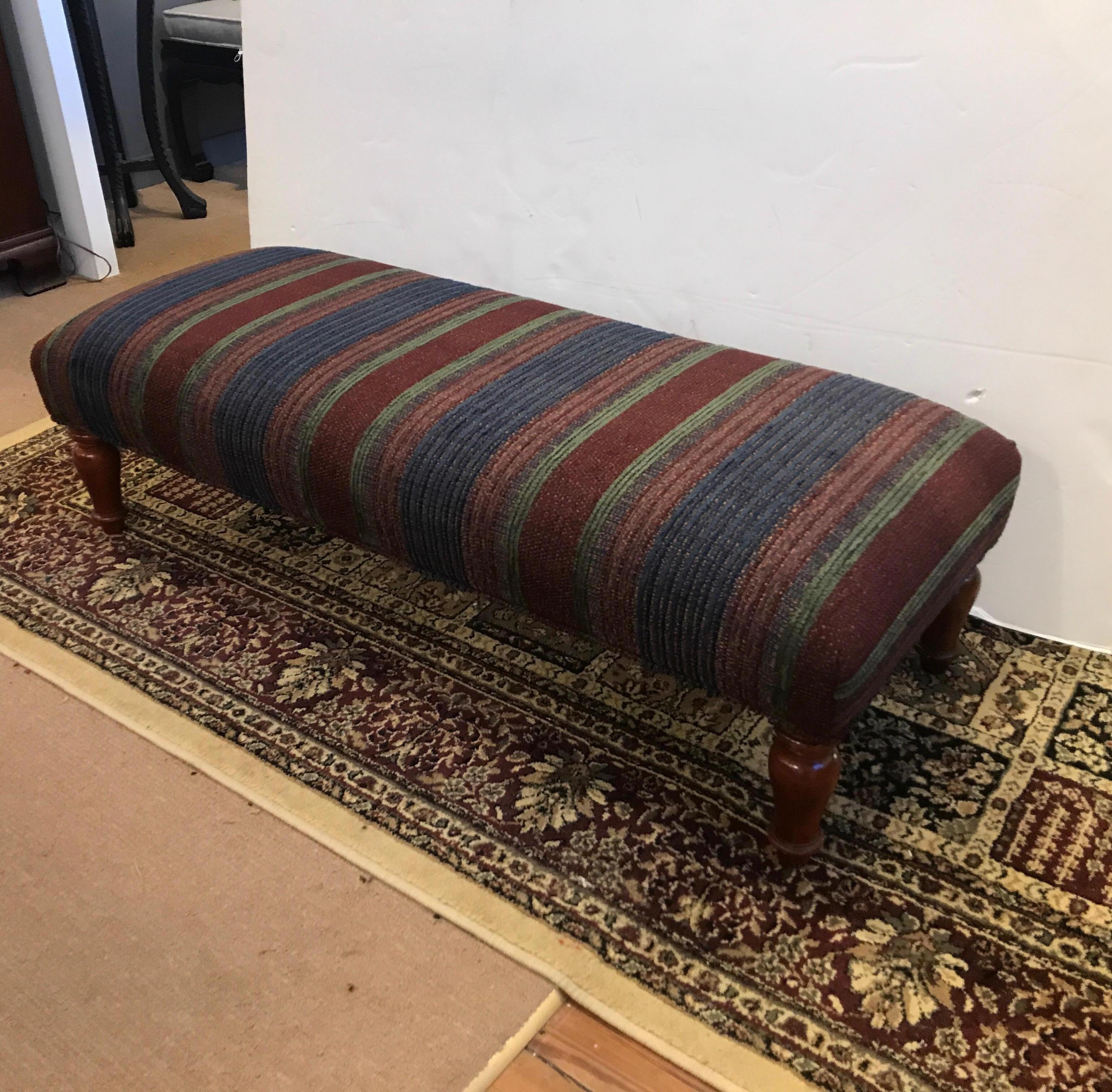 Upholstered Double Ottoman Bench In Excellent Condition In Lambertville, NJ