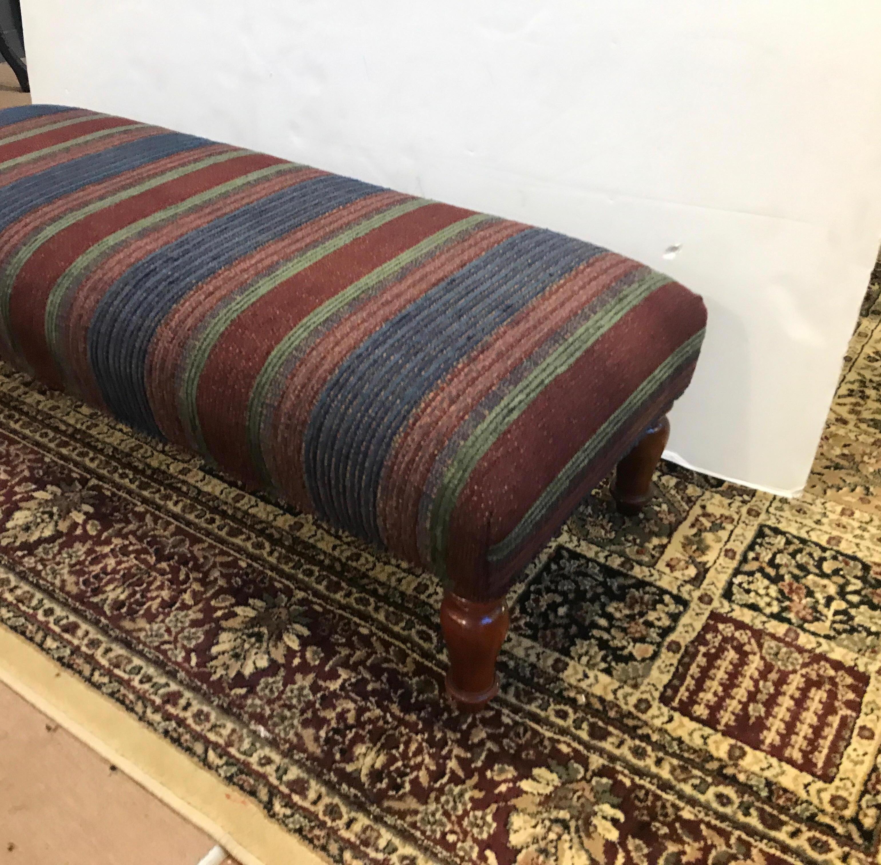 20th Century Upholstered Double Ottoman Bench
