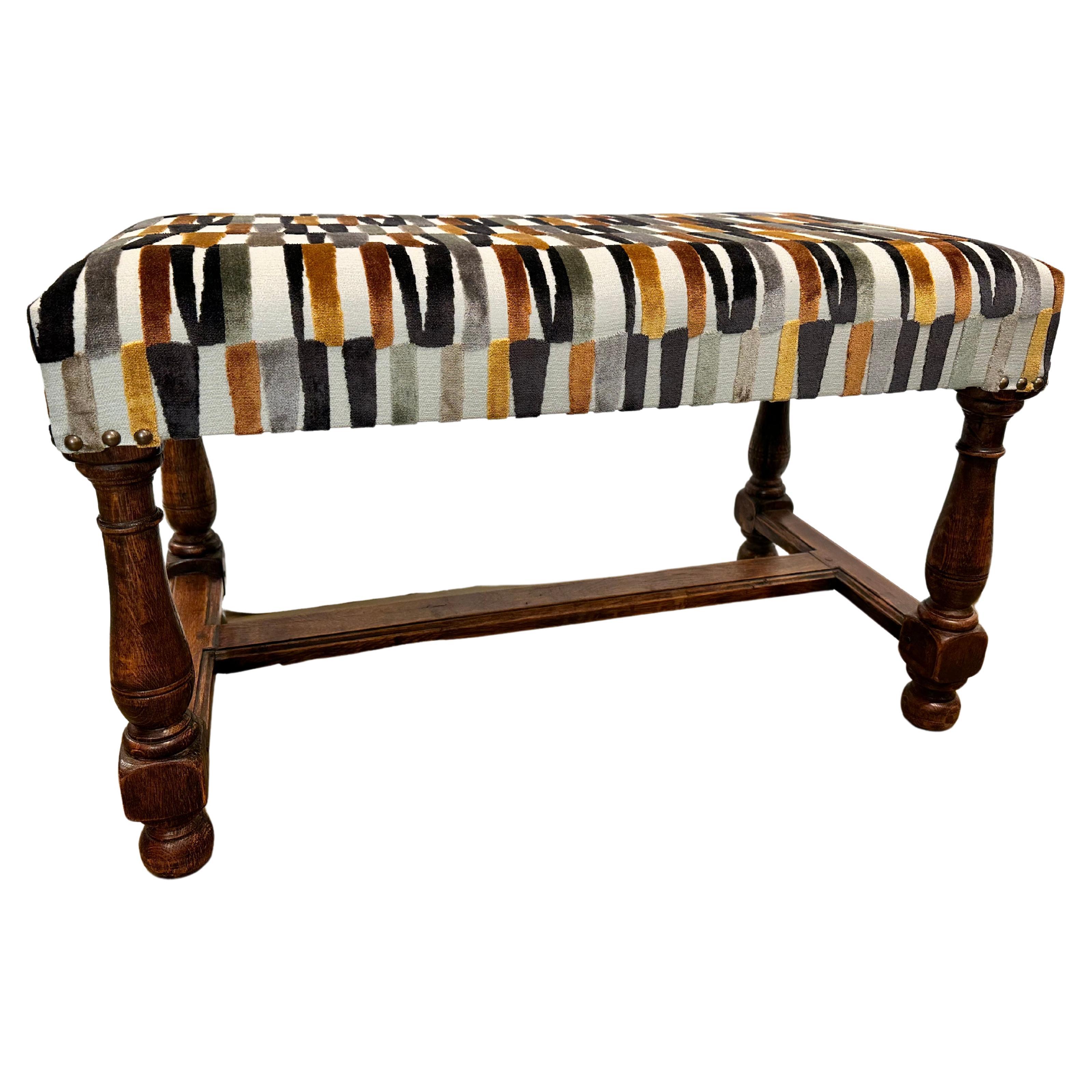 Upholstered English Bench For Sale