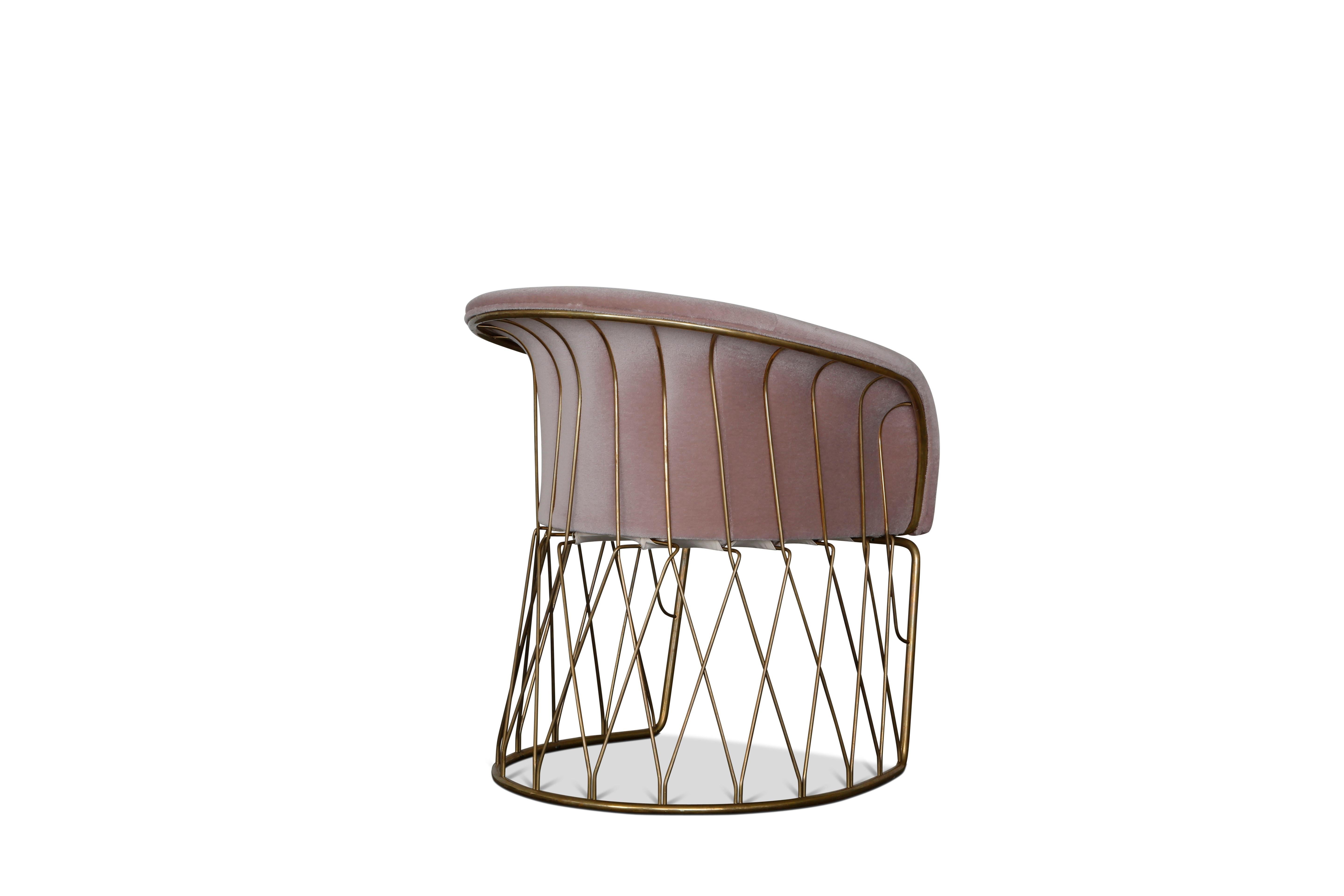 Gepolsterter Equipal-Stuhl mit Messinggestell von Pedro Ramírez Vázquez für Luteca (Moderne)