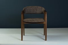 Dining Chair Elizabeth, Upholstered Fabric, Wood Legs