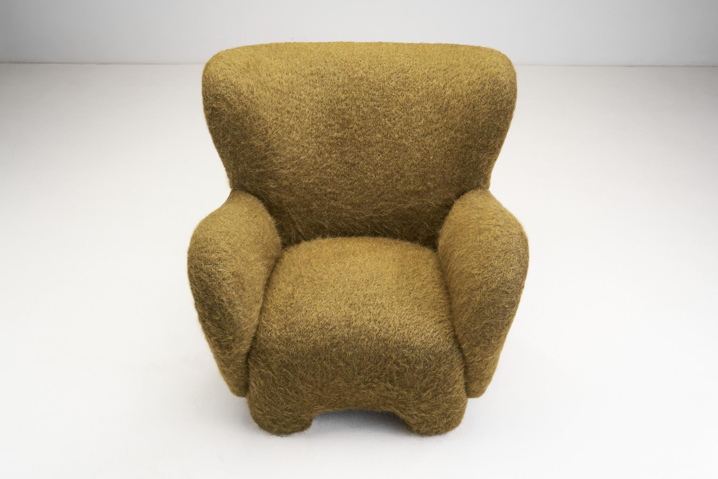 Upholstered Finnish Lounge Chair and Ottoman, Finland, 1950s 3