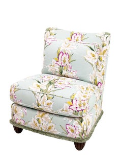 Upholstered Floral Club Chair