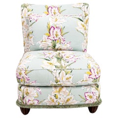Upholstered Floral Club Chair