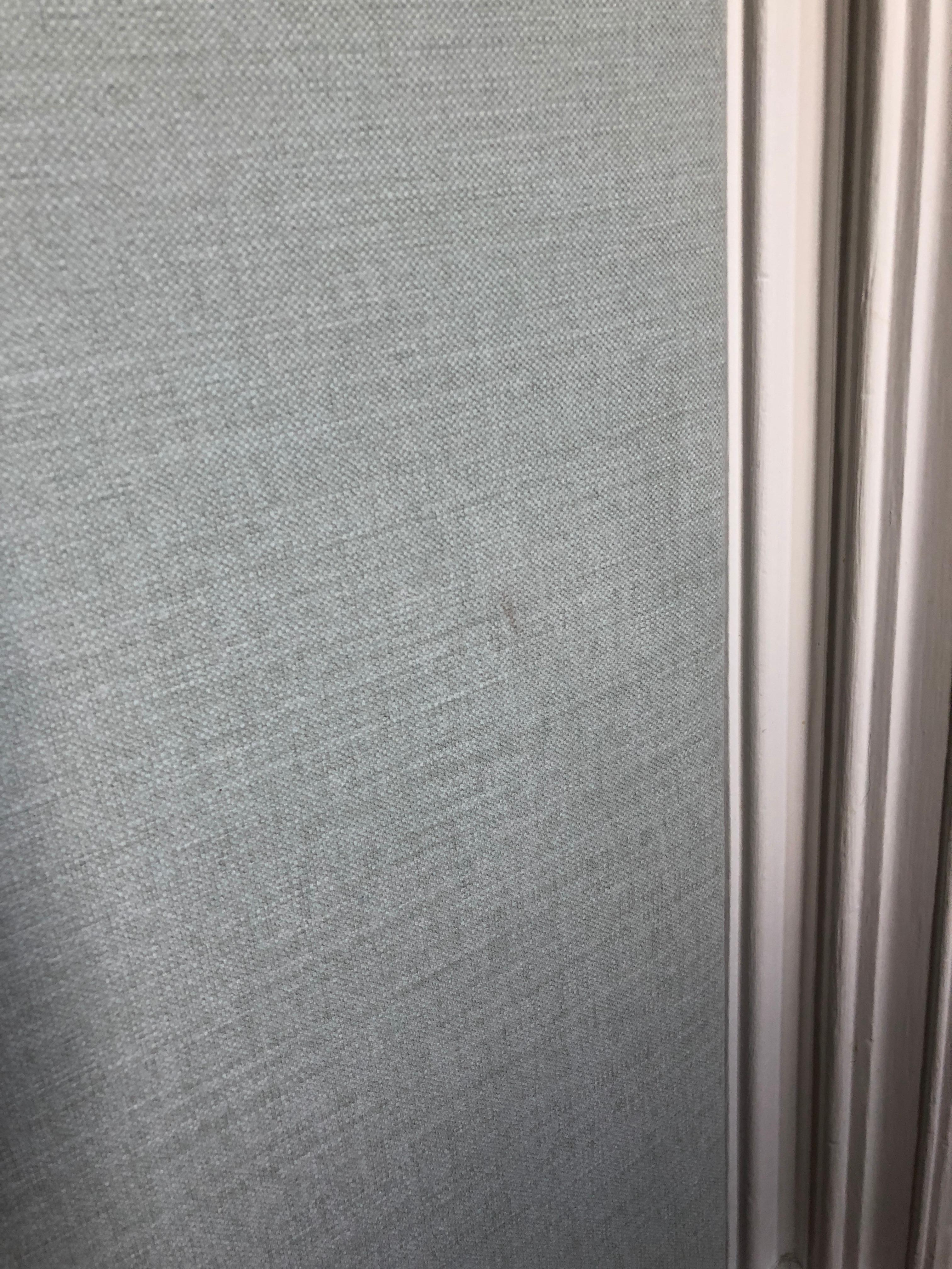Américain Paravent tapissé, séparateur de pièce gris pâle et bleu, en stock en vente