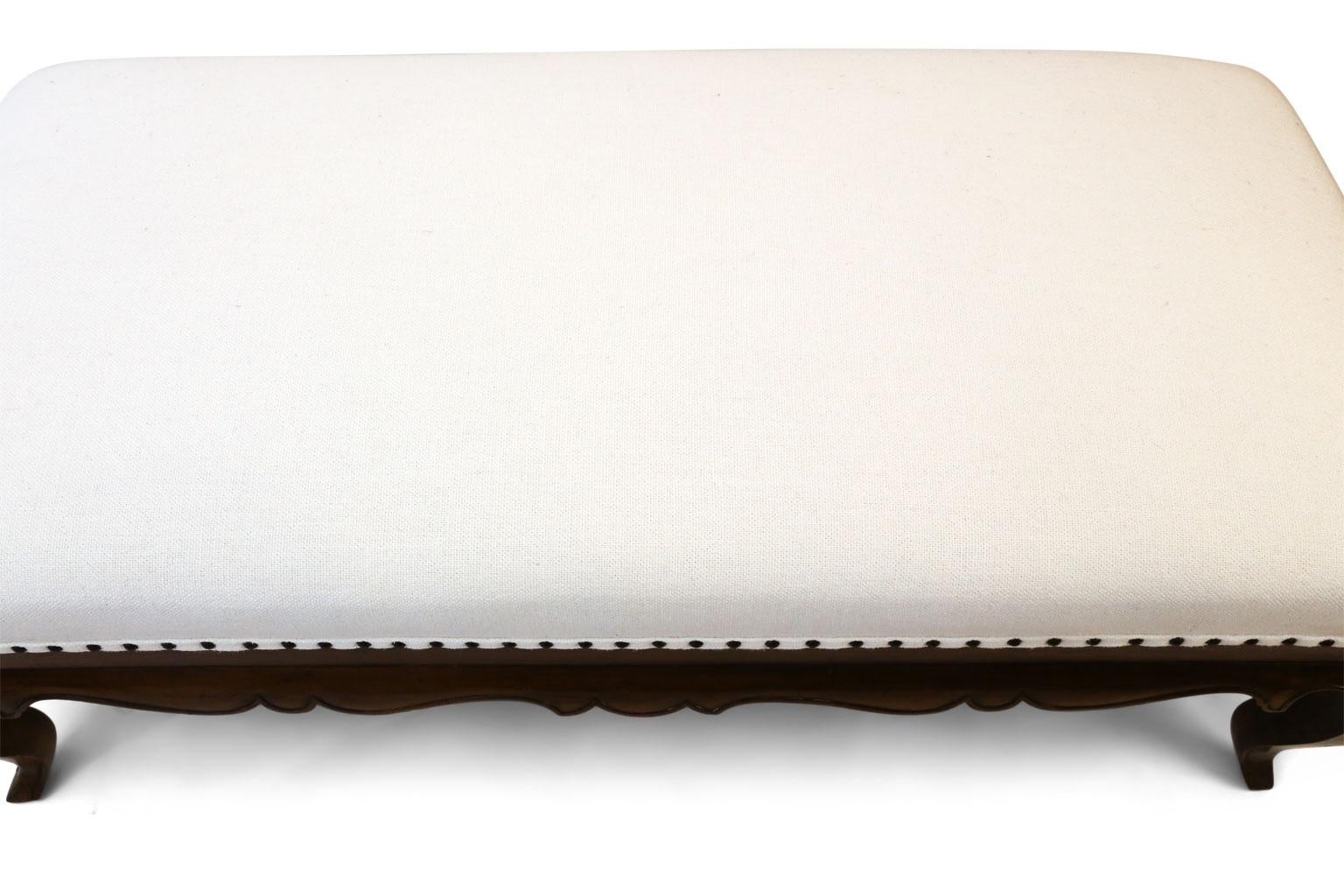 Upholstered French Walnut Bench 7