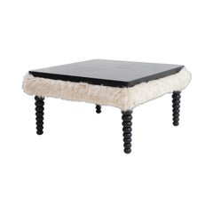 Upholstered Fur Coffee Table, 1980s