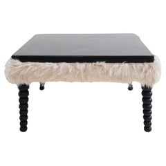 Upholstered Fur Coffee Table, 1980s