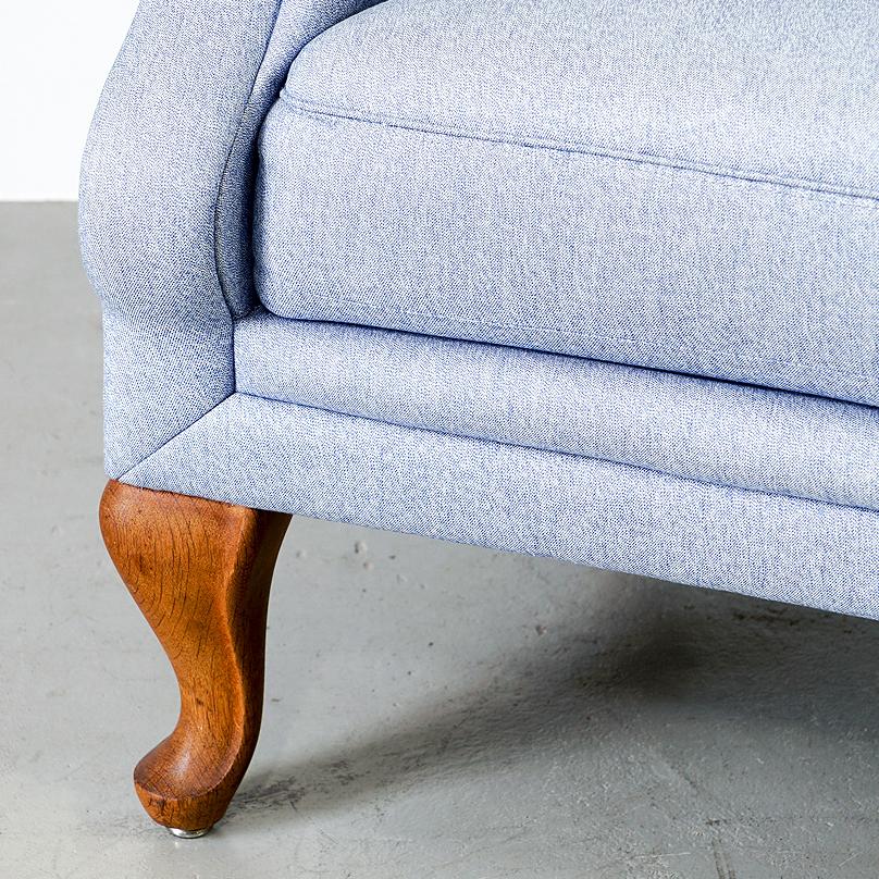 Upholstered Half-Round Armchair, Made in the 1940s For Sale 1