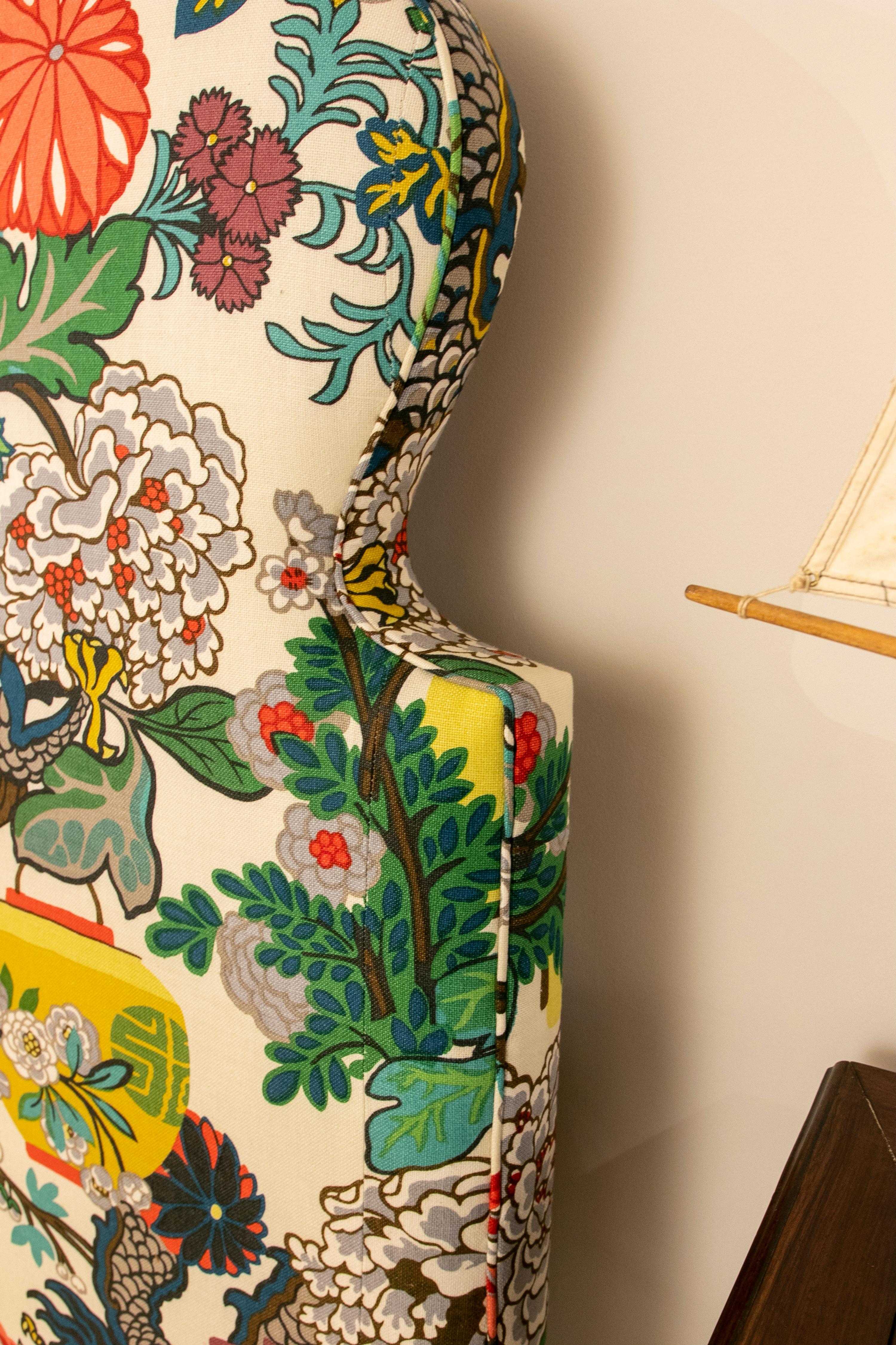 Spanish Upholstered Headboard with Schumacher Textil