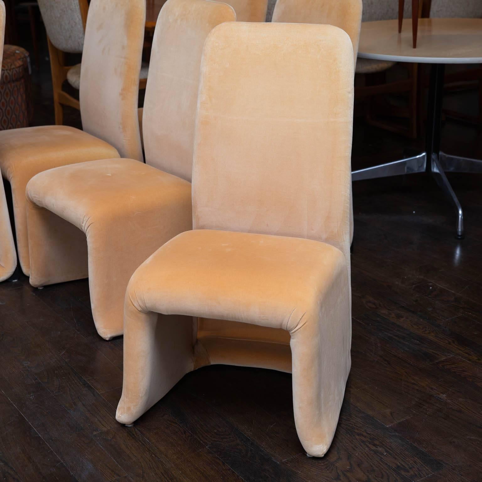 20th Century Upholstered High Back Dining Chairs by Roger Rougier
