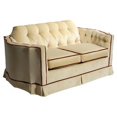 Upholstered High Point Button Back Decorator Sofa by Silver Craft, 20th C