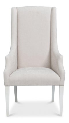 Upholstered Host Dining Chair in Ivory Chenille